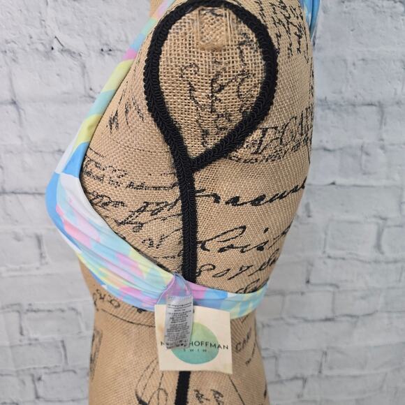 Mara Hoffman Halter bikini top Sz S tied back swimsuit reversable A8C - Picture 3 of 4